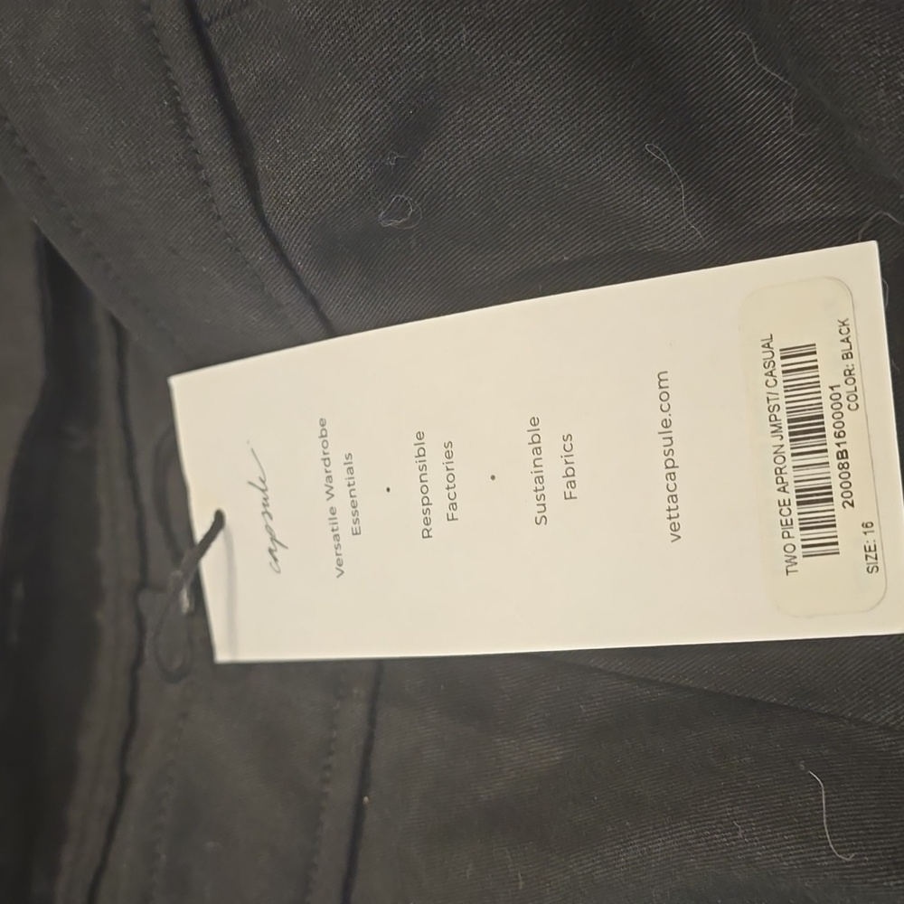 NWT VETTA Capsule Apron Wide Leg Pants Size 16 Black - Picture 4 of 5